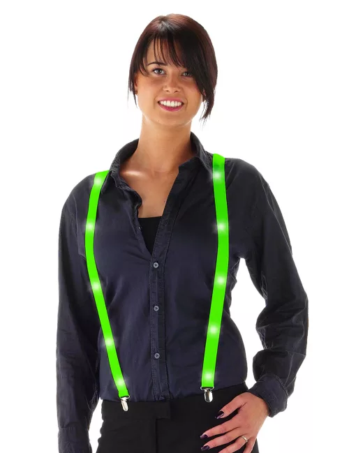 Photo du produit Bretelles LED vert fluo adulte