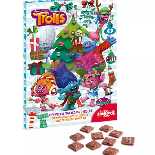 Photo du produit Calendrier de l'avent au chocolat Trolls