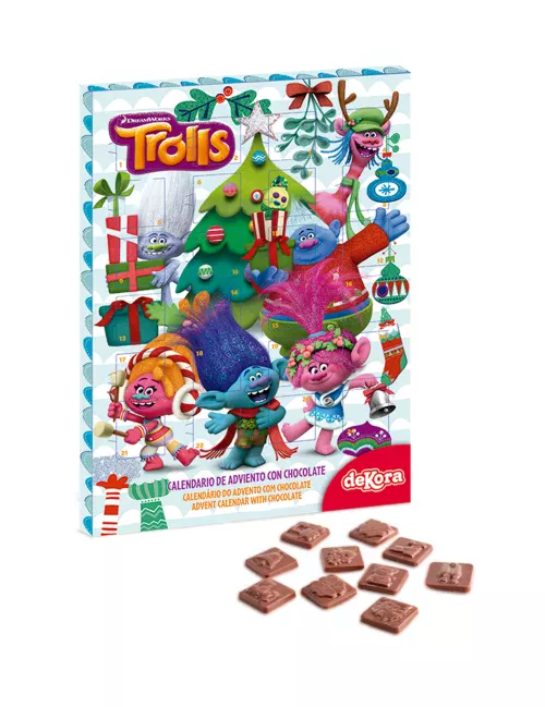 Photo du produit Calendrier de l'avent au chocolat Trolls