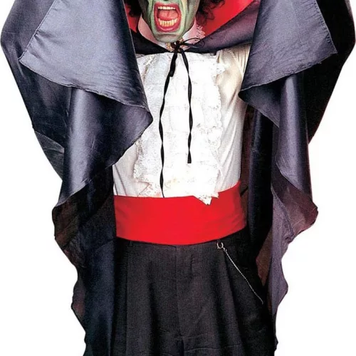 Photo du produit Cape noire col rouge Halloween