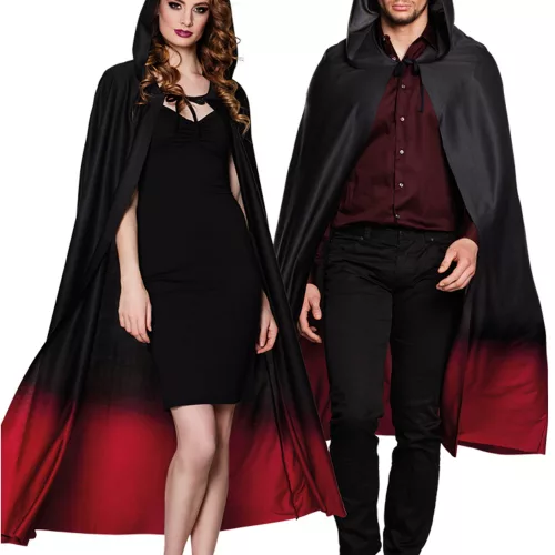 Photo du produit Cape noire dégradé rouge adulte Halloween