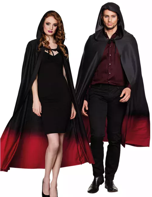 Photo du produit Cape noire dégradé rouge adulte Halloween
