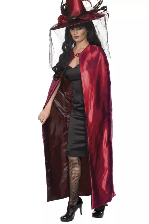 Photo du produit Cape réversible rouge ou noire adulte