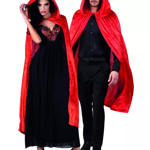 Photo du produit Cape rouge aspect velours 120 cm adule Halloween