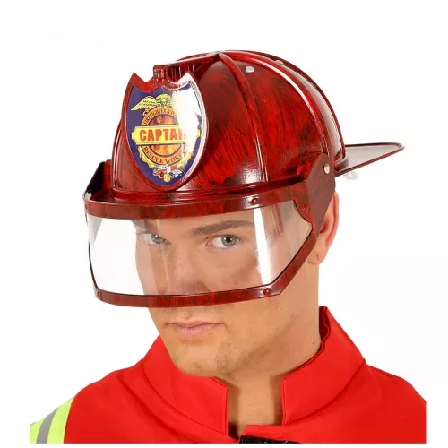 Photo du produit Casque capitaine des pompiers rouge adulte