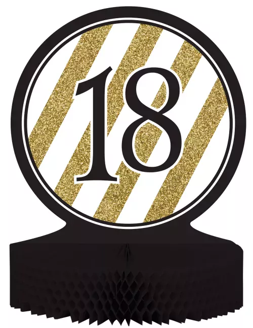 Photo du produit Centre de table 18 ans Noir et Or