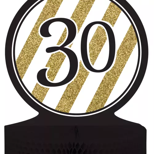 Photo du produit Centre de table 30 ans Noir et Or