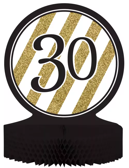 Photo du produit Centre de table 30 ans Noir et Or