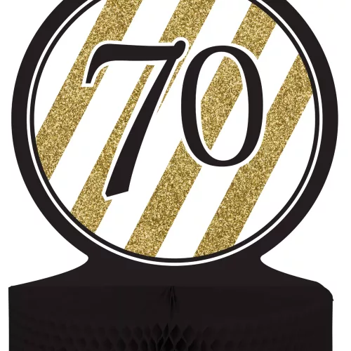 Photo du produit Centre de table 70 ans Noir et Or