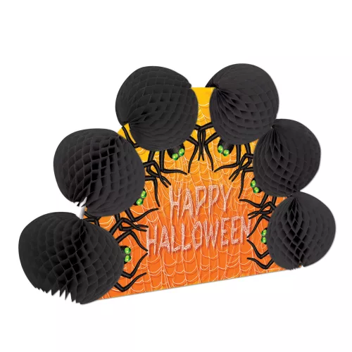 Photo du produit Centre de table araignées Happy Halloween 15 x 21 cm