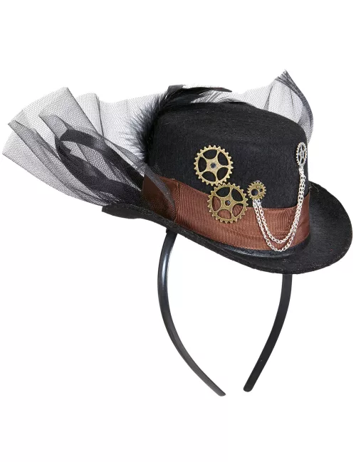 Photo du produit Chapeau avec voile noir adulte Steampunk