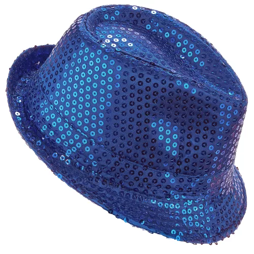 Photo du produit Chapeau borsalino à sequins bleu foncé adulte