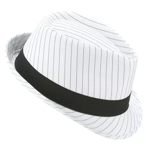 Photo du produit Chapeau borsalino blanc à rayures noires