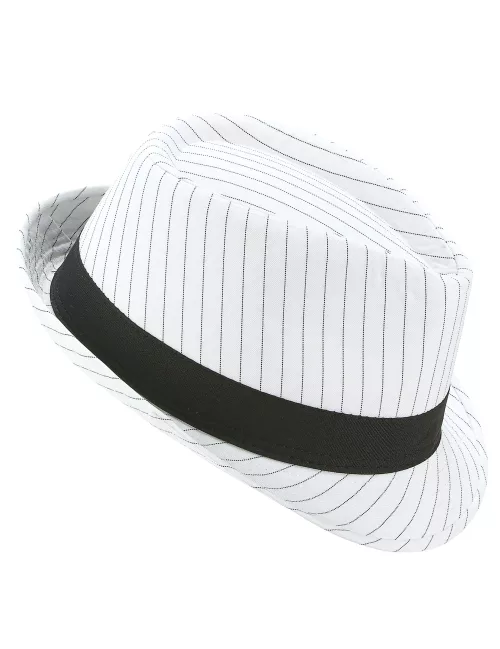 Photo du produit Chapeau borsalino blanc à rayures noires