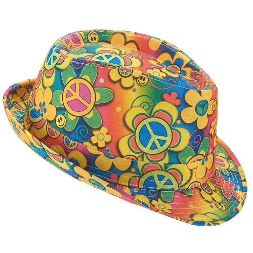 Photo du produit Chapeau borsalino hippie à fleurs adulte