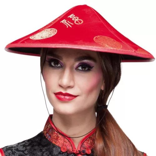 Photo du produit Chapeau chinois rouge adulte