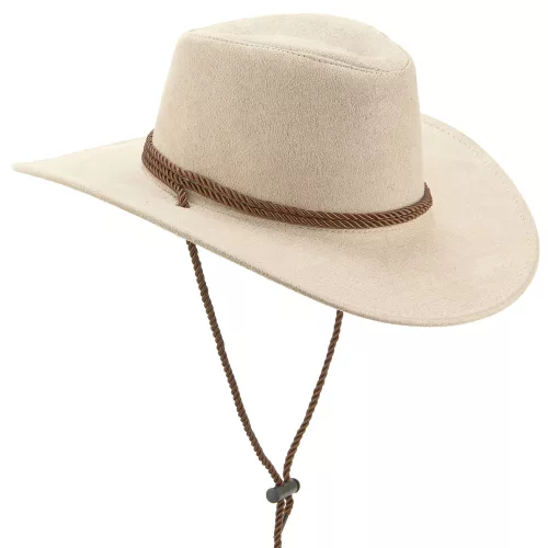 Photo du produit Chapeau cowboy luxe beige en suede adulte