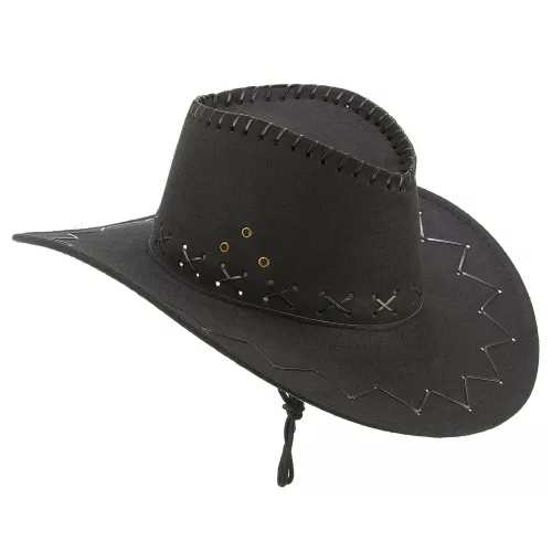 Photo du produit Chapeau cowboy noir en suedine adulte