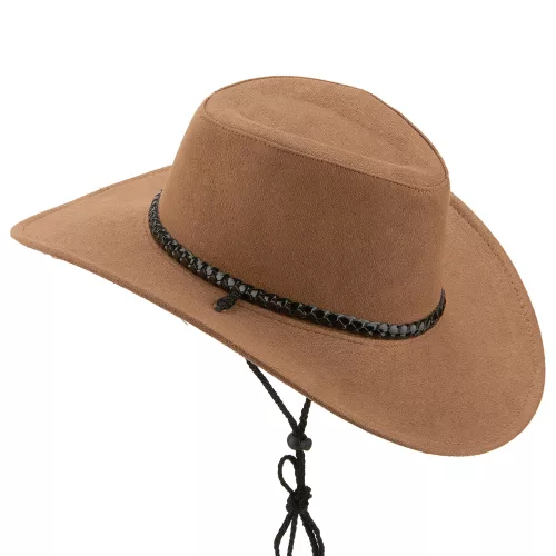 Photo du produit Chapeau cowboy luxe marron en suede adulte