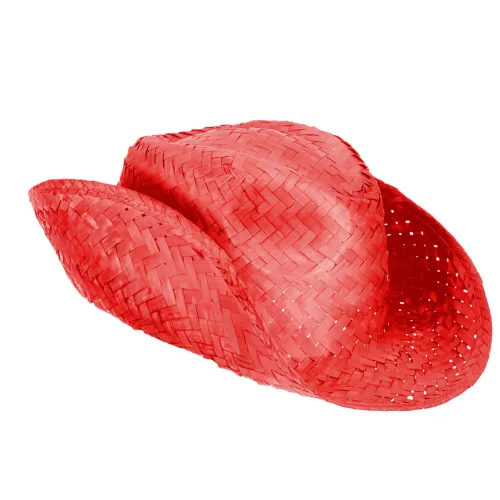 Photo du produit Chapeau de paille Western rouge adulte