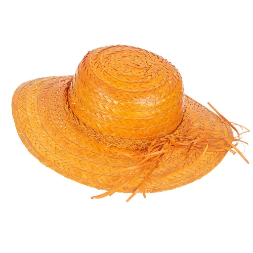 Photo du produit Chapeau de paille vintage orange femme