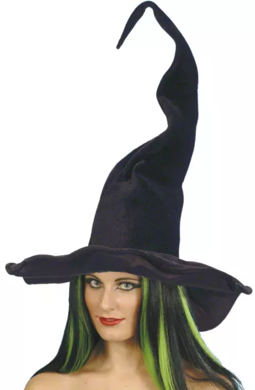 Photo du produit Chapeau sorcière noir velours femme Halloween