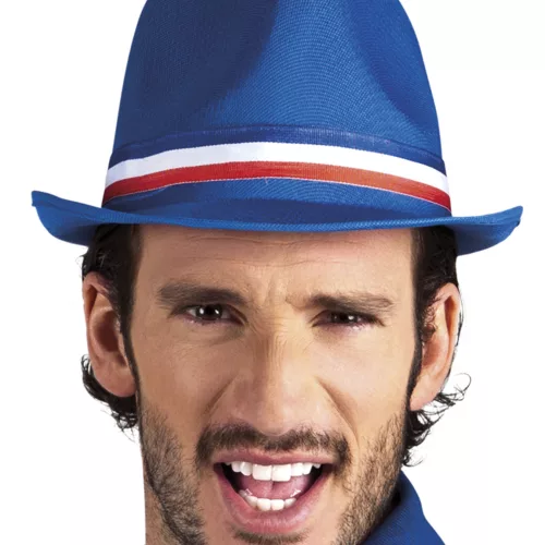 Photo du produit Chapeau gangster bleu supporter France adulte
