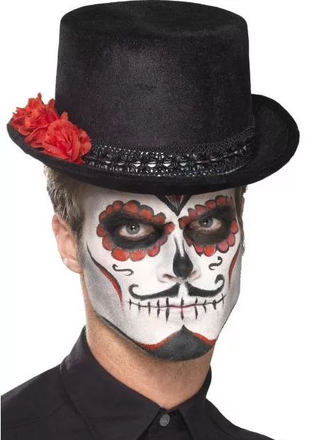 Photo du produit Chapeau haut de forme noir adulte Dia de los muertos