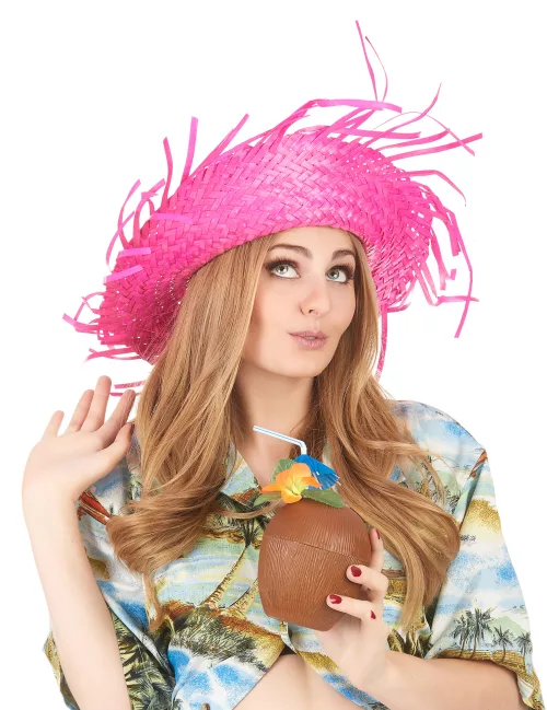 Photo du produit Chapeau Hawaï rose adulte