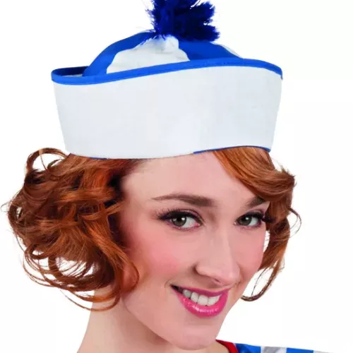 Photo du produit Chapeau marin à pompon bleu adulte