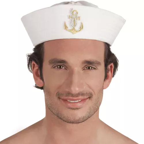 Photo du produit Chapeau marin avec ancre dorée adulte