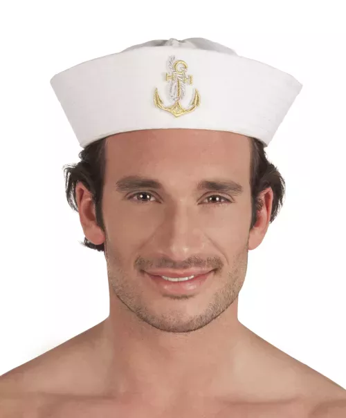 Photo du produit Chapeau marin avec ancre dorée adulte