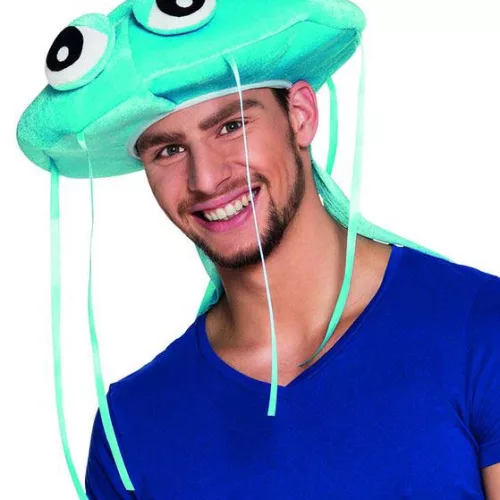 Photo du produit Chapeau méduse bleue en peluche adulte