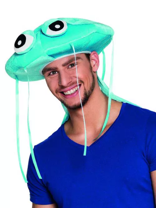 Photo du produit Chapeau méduse bleue en peluche adulte