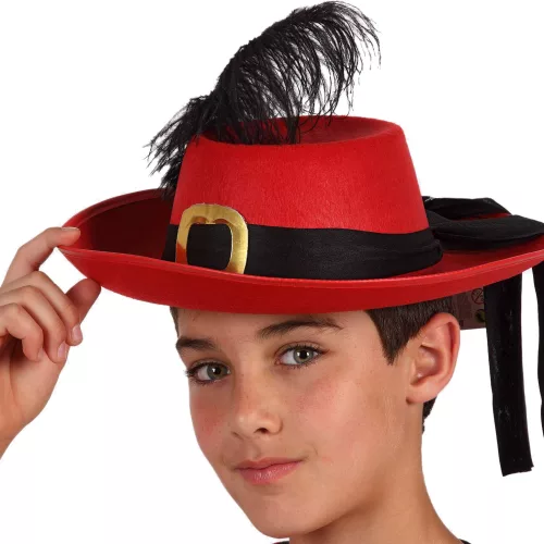 Photo du produit Chapeau mousquetaire rouge enfant