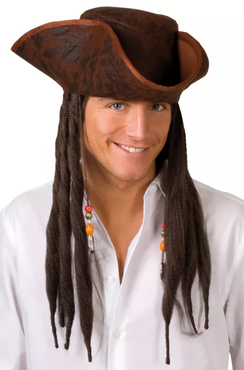 Photo du produit Chapeau tricorne pirate marron adulte