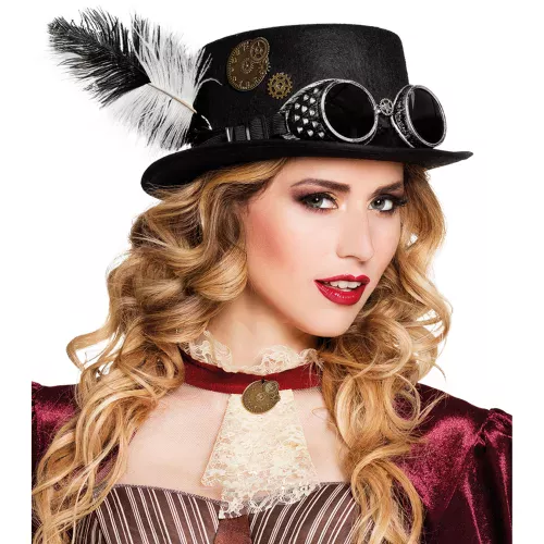 Photo du produit Chapeau rouages et plumes adulte Steampunk