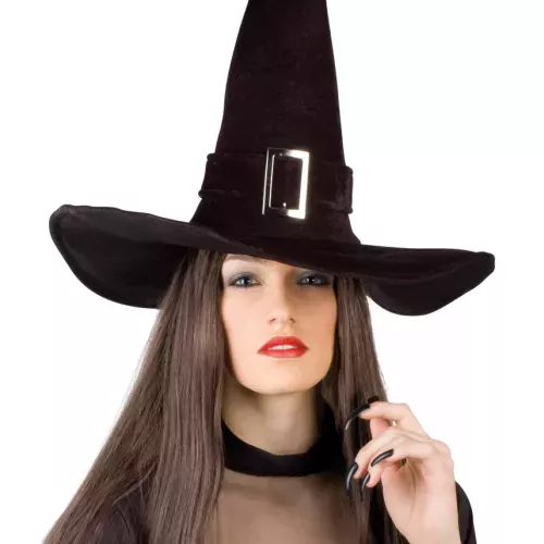 Photo du produit Chapeau sorcière velours halloween adulte