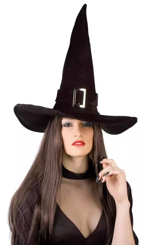 Photo du produit Chapeau sorcière velours halloween adulte