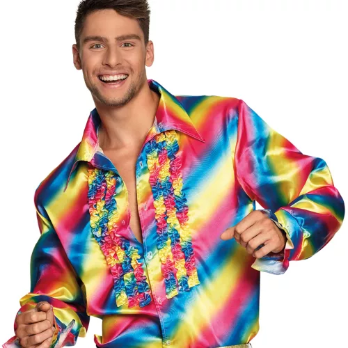 Photo du produit Chemise disco arc-en-ciel adulte