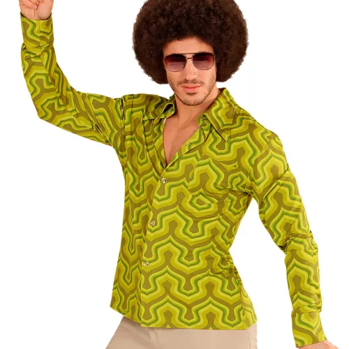 Photo du produit Chemise groovy vert années 70 homme