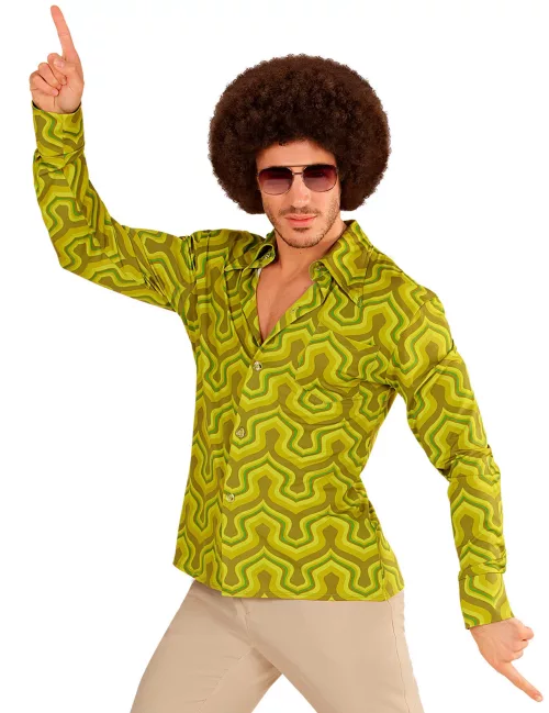 Photo du produit Chemise groovy vert années 70 homme