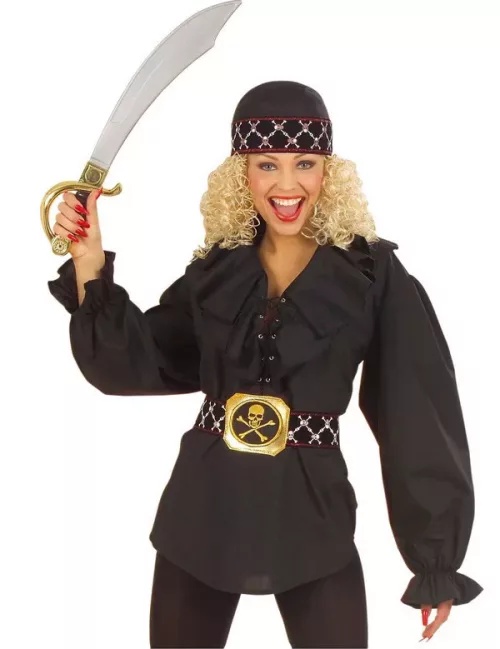 Photo du produit Chemise noire pirate femme