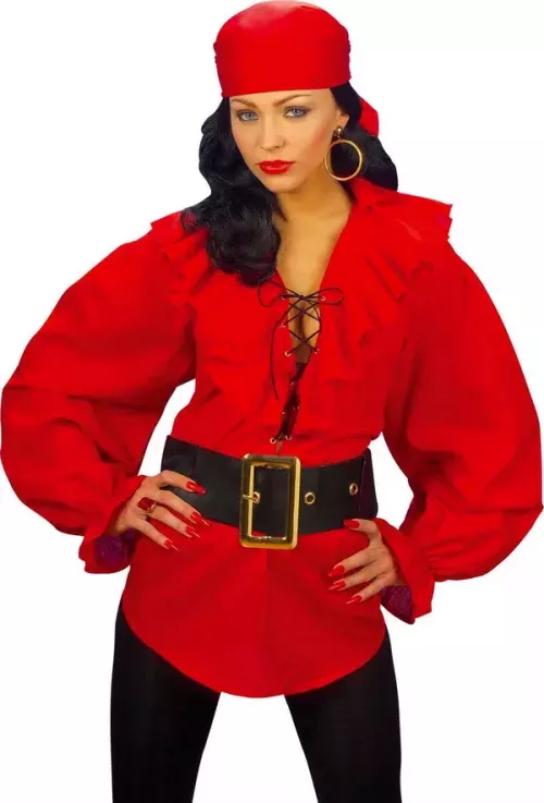 Photo du produit Chemise rouge pirate femme