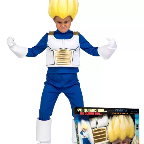 Photo du produit Coffret déguisement Super Saiyan Vegeta Dragon Ball enfant avec perruque