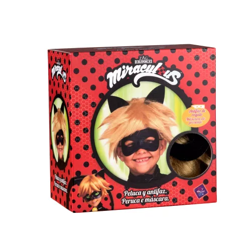 Photo du produit Coffret perruque et masque Chat Noir Miraculous enfant