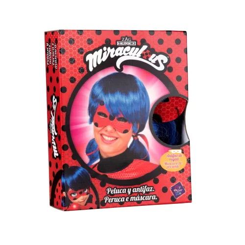 Photo du produit Coffret perruque et masque Ladybug adulte