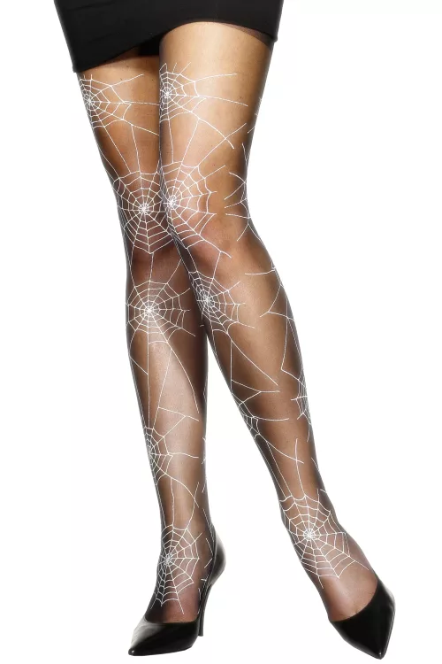 Photo du produit Collants noirs toile d'araignée femme Halloween