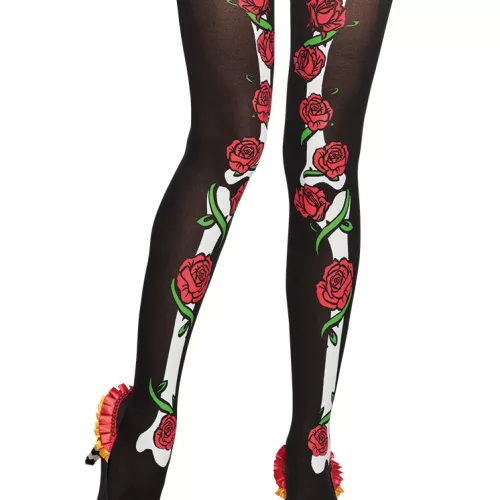 Photo du produit Collants noirs sexy femme Dia de los muertos