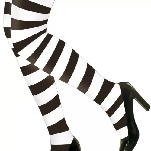 Photo du produit Collants rayés noir et blanc adulte